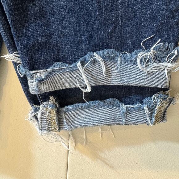Paige womens jeans Verdugo ankle blue stretch denim cuffed raw hem Sz 27 US 4 - Picture 7 of 9